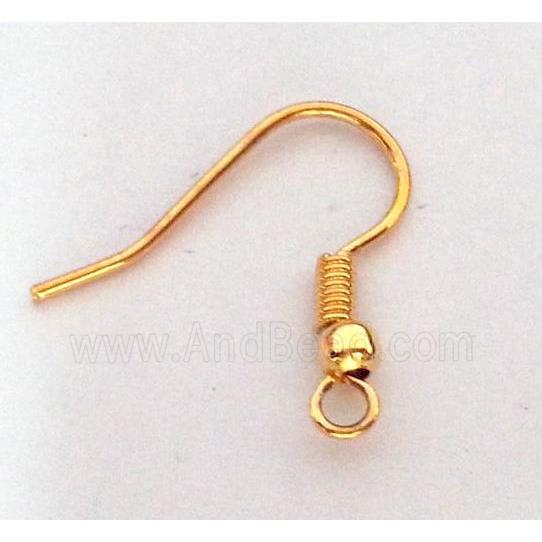 colorfast copper earring, gold plated