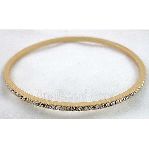 alloy bangles with rhinestone, duck-gold