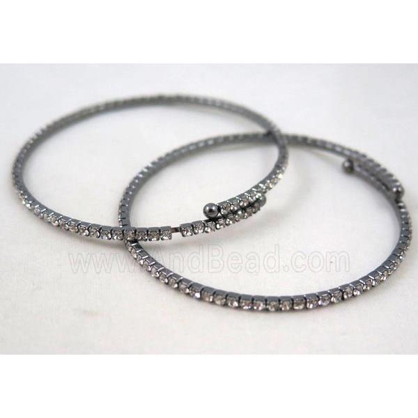 copper bangles paved rhinestone, black