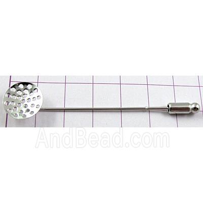 Brooch bars, copper, sieve, platinum plated