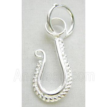 Silver Plated Copper J Clasp