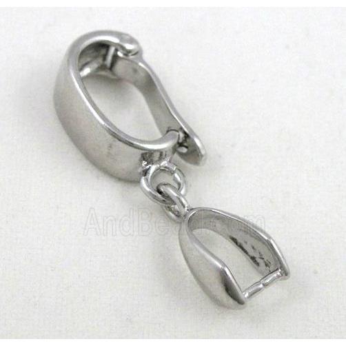 Hinge Bail, copper, platinum plated