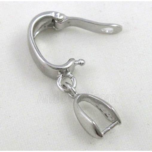 Hinge Bail, copper, platinum plated