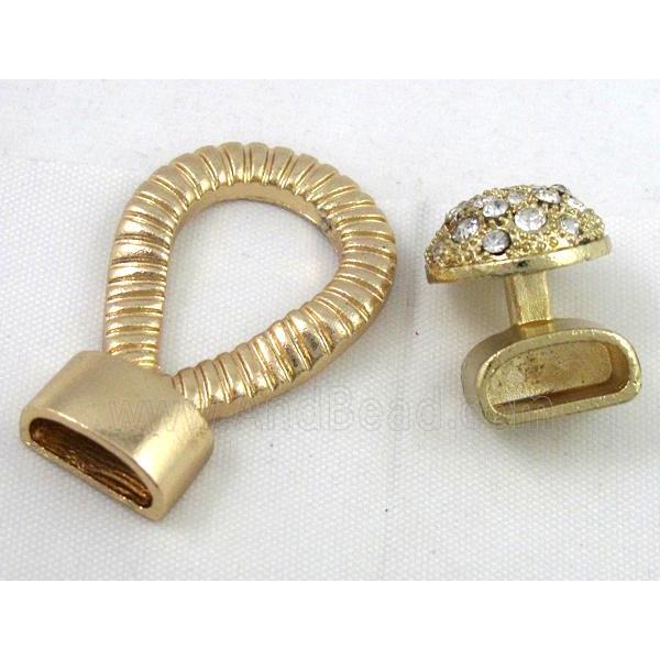 end of cord, alloy connector for necklace, bracelet, dark-gold