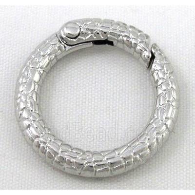 alloy Carabiner Clasp, platinum plated