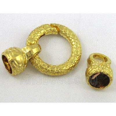 end of cord, alloy clasp for necklace, bracelet, gold