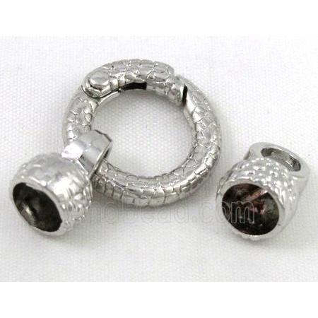 end of cord, alloy clasp for necklace, bracelet, platinum plated