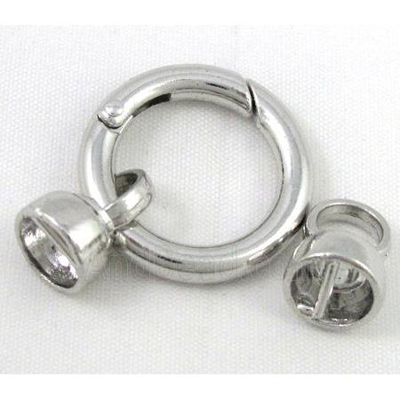 end of cord, alloy clasp for necklace, bracelet, platinum