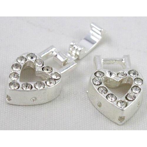 end of cord, alloy connector for necklace, bracelet, silver plated