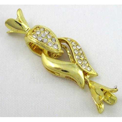 end of cord, copper connector for necklace, bracelet, gold plated