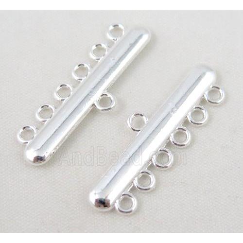 bracelet bar, alloy connector, silver plated