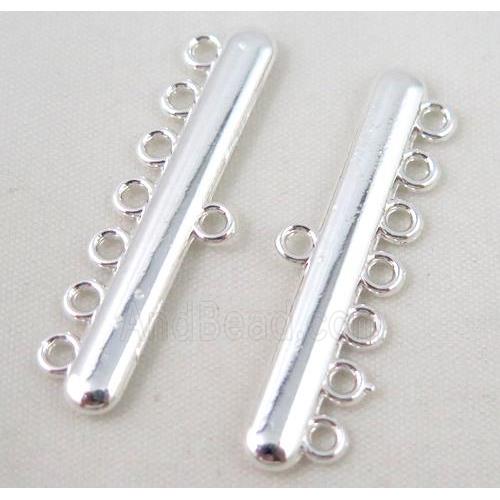bracelet bar, alloy connector, silver plated