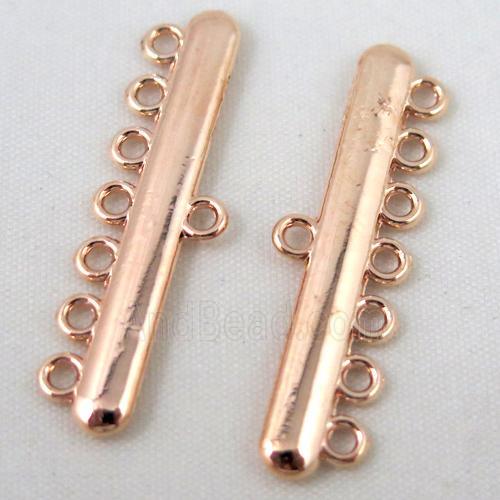 bracelet bar, alloy connector, red copper plated
