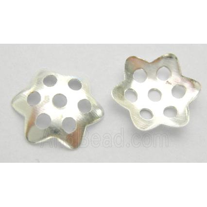beadcap, silver plated, iron