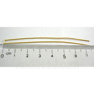 flat-HeadPins, copper, gold plated