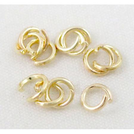 Open mouth Jump Rings, iron, light gold