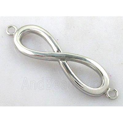 bracelet bar, copper connector bead, platinum plated