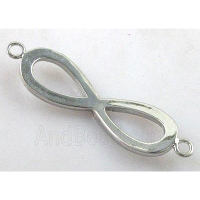 bracelet bar, copper connector bead, platinum plated