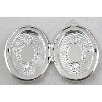 Necklace Locket pendant, copper, Platinum Plated