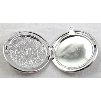 Necklace Locket pendant, Copper, Platinum Plated