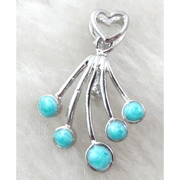 pinch hinged bail for necklace, copper, platinum plated