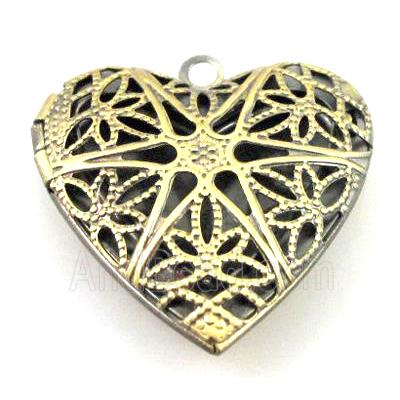 Locket, Heart Pendants, bronze