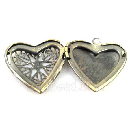 Locket, Heart Pendants, bronze