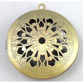necklace Locket pendant, copper, bronze