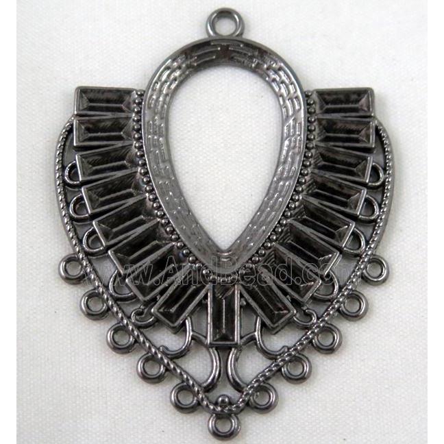 alloy pendant, gemstone setting, black
