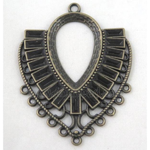 alloy pendant, gemstone setting, bronze