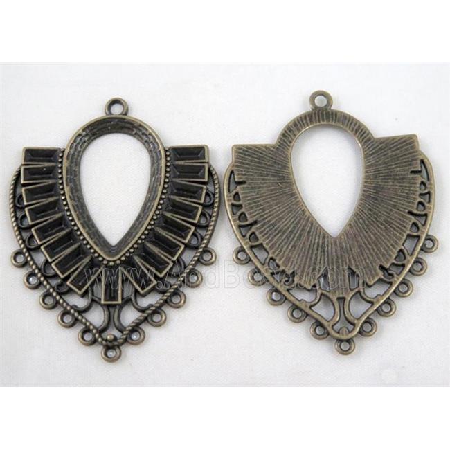 alloy pendant, gemstone setting, bronze