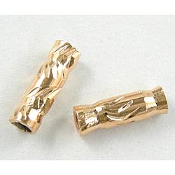 14K Gold Plated Bracelet, necklace spacer Tube,Nickel Free