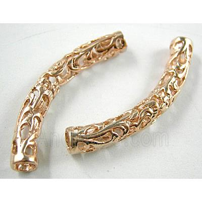 14k Gold Plated Bracelet, necklace spacer Tube, Nickel and Lead free