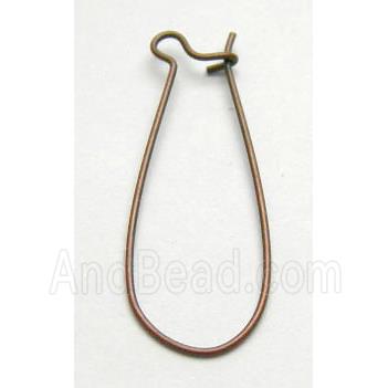 Hoop Earring, copper, antique red