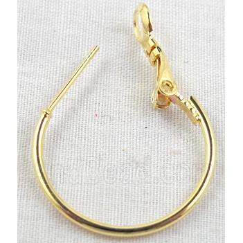 leaverback earring hoop, gold plated