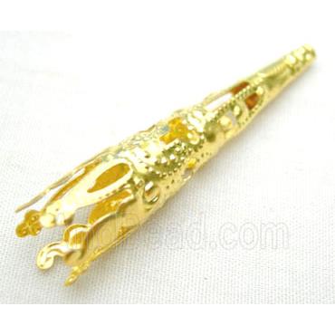 Golden Jewelry Flower Caps, iron