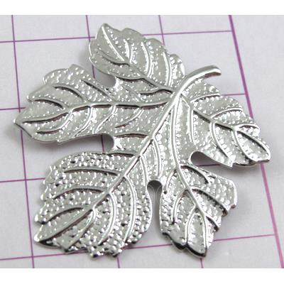 Baroque Style, Platinum Plated Jewelry Findings Leaf Pendant, Nickel Free