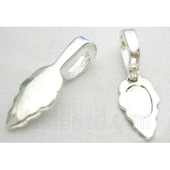 Glue-on Bail, copper, silver plated