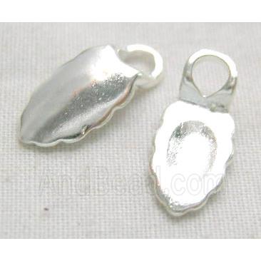 silver plated copper Glue On Bail