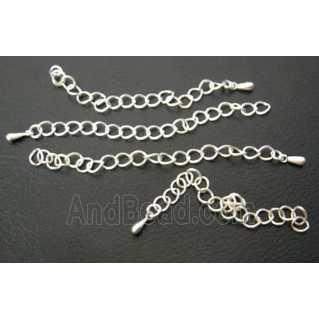 Necklace Extender chain, Copper, Silver Plated