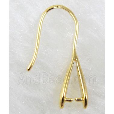 Gold Plated Copper earring Hook and Pinch Bail, Nickel Free