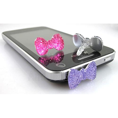 Earphone Jack Dust Cap Plug with Rhinestone