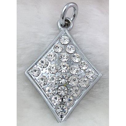 Platinum Plated Jewelry Pendant Enchase Rhinestone