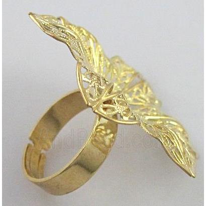 adjustable finger Ring, copper, gold