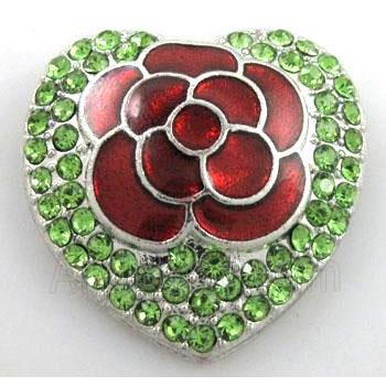 Bracelet bar, enamel alloy bead with rhinestone