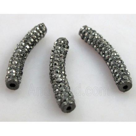bracelet bar alloy spacer tube with rhinestone
