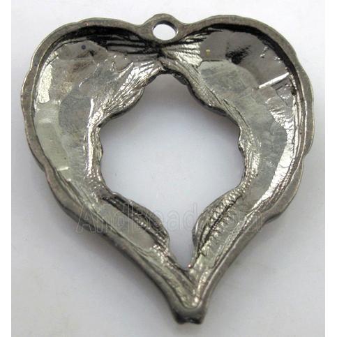 alloy pendants with rhinestone, black