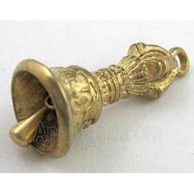 copper Phurba pendant, bell, brass