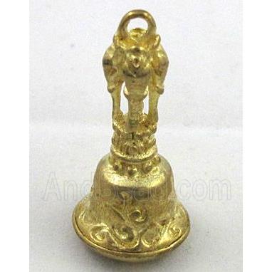 copper pendant, bell, brass