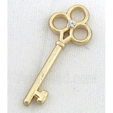 alloy pendant with rhinestone, gold plated
